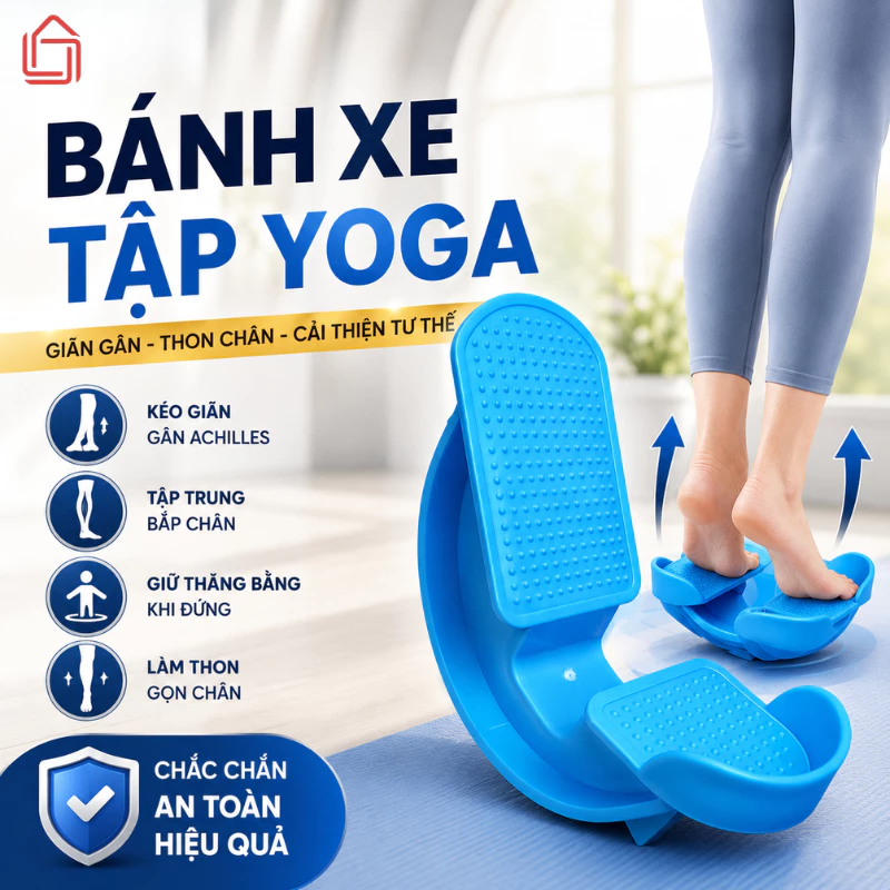Bánh Xe Tập Yoga Đa Năng, Dụng Cụ Tập Chân Thon Gọn, Giãn Cơ Bắp Chân, Kéo Gân Achilles Hiệu Quả