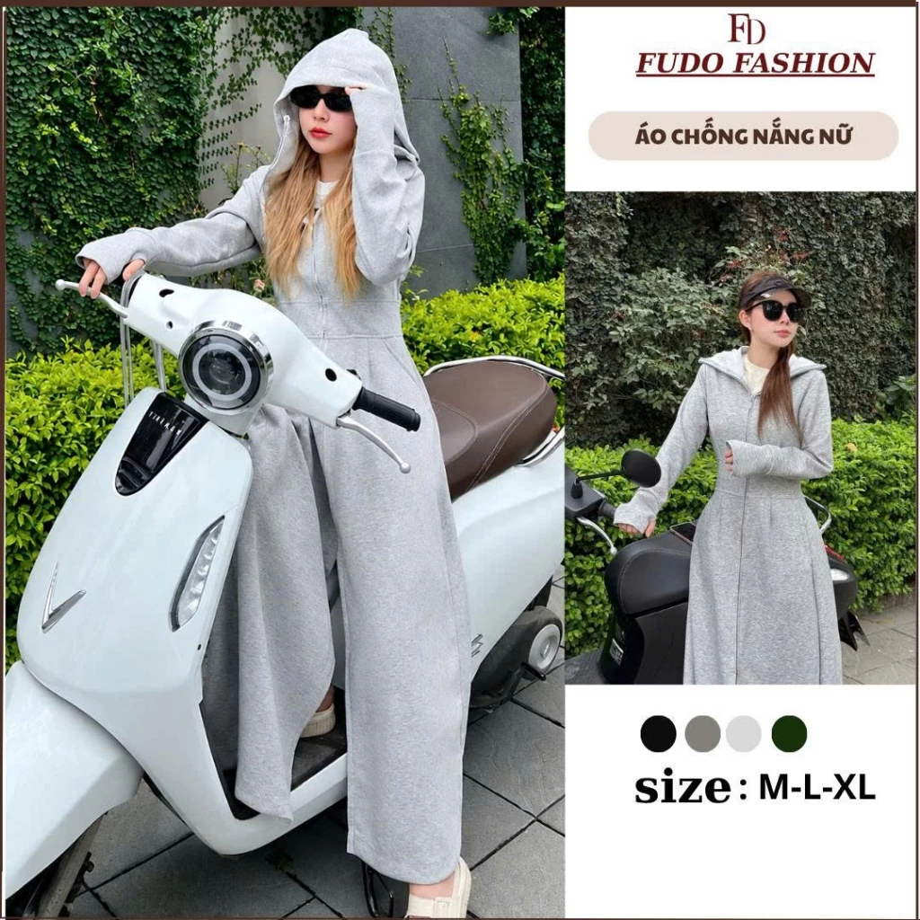 Áo Chống Nắng Toàn Thân Nữ 2 lớp Croptop From Dài Rộng Chất Vải Umi Hàn Chống Tia UV