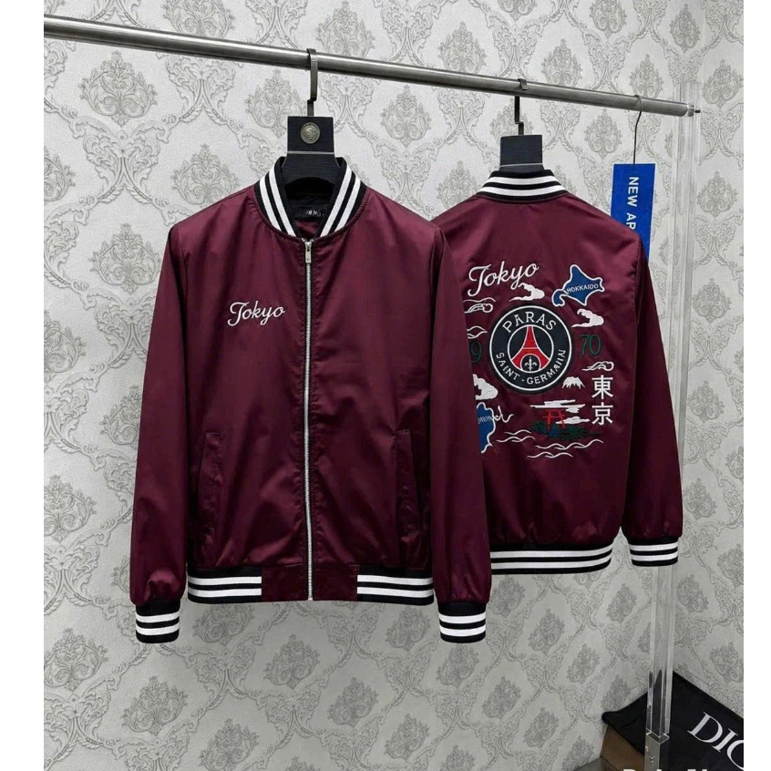 Áo Khoác Gió Bomber Nam Tokyo Logo Thêu Tỉ Mỉ Từng Đường Nét, Áo Khoác Gió Bomber Nam Phong Cách Boy Phố Cực Chất