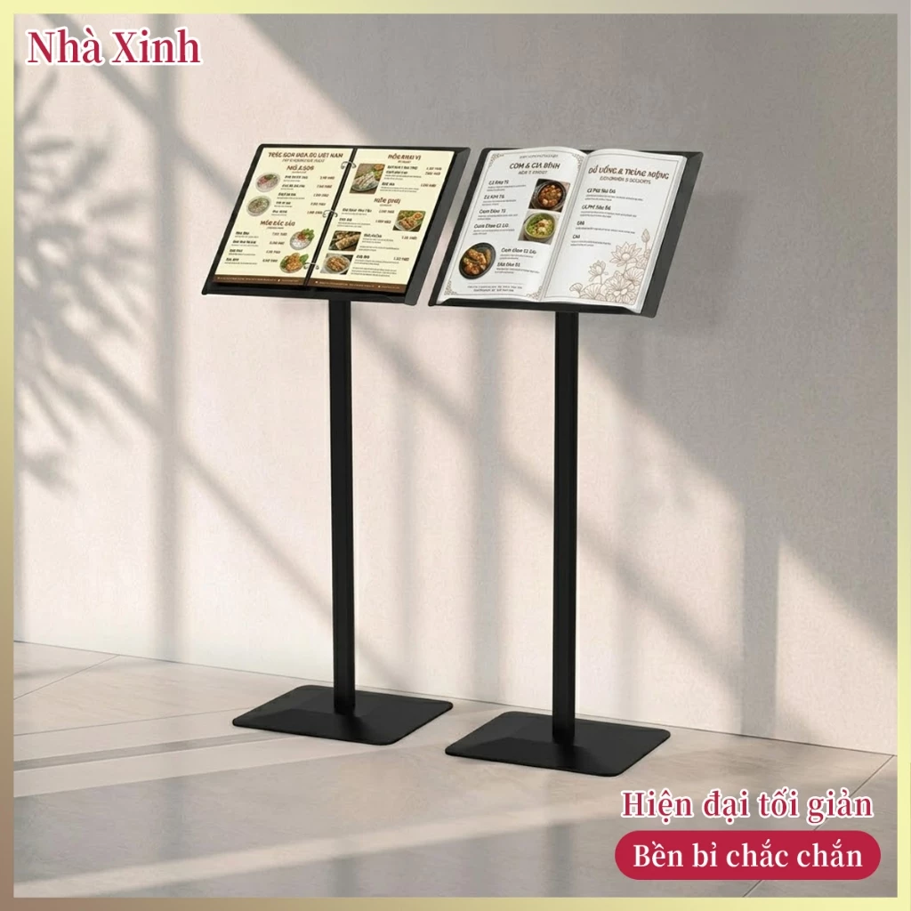 【MUA 1 TẶNG 1】Giá Đỡ Bảng Menu Đứng Đôi Kim Loại Cho Nhà Hàng Quán Cafe Cao Cấp Sang Trọng Tiện Lợi Hot Trend 2026