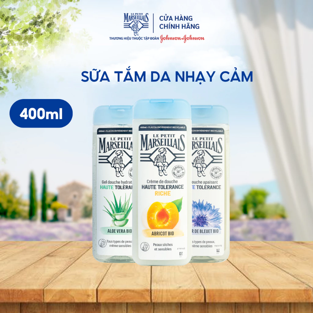 Sữa Tắm Dưỡng Ẩm 98% Thiên Nhiên Le Petit Marseillais Hữu Cơ Nhiều Mùi Hương Thơm 400ml