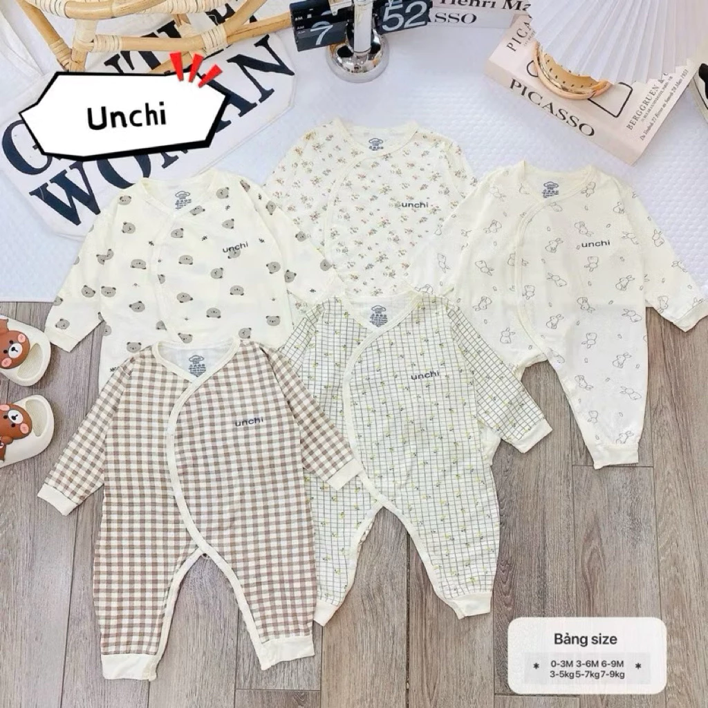 Body Dài Tay Unchi Phong Cách Hàn Quốc Chất Petit Mềm Mát - Thoáng Khí - An Toàn Cho Làn Da Của Bé Sơ Sinh