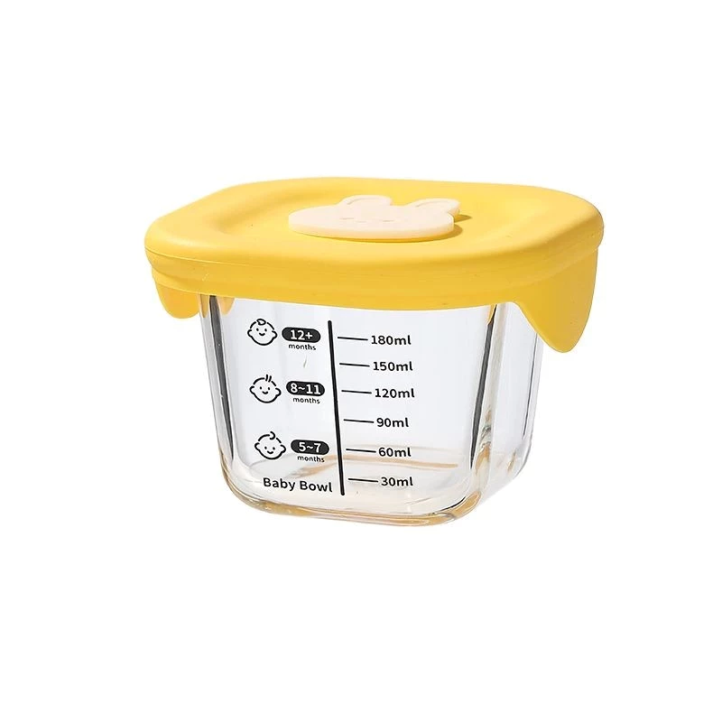 Bát ăn dặm chất liệu thủy tinh có chia vạch dung tích 180ml