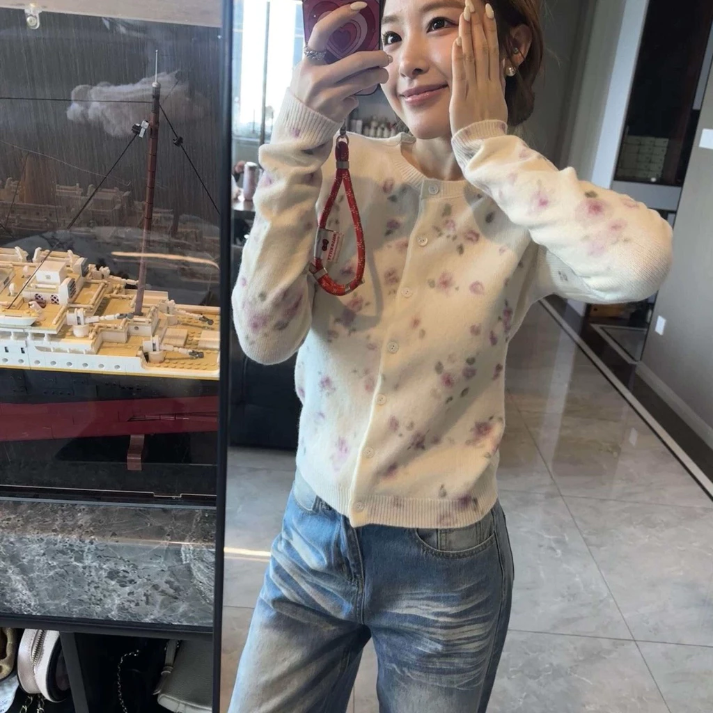 Áo Khoác Cardigan dệt kim dài tay mềm mại rộng rãi thích hợp ngọt ngào Phong Cách Nhật Bản mẫu mới nữ