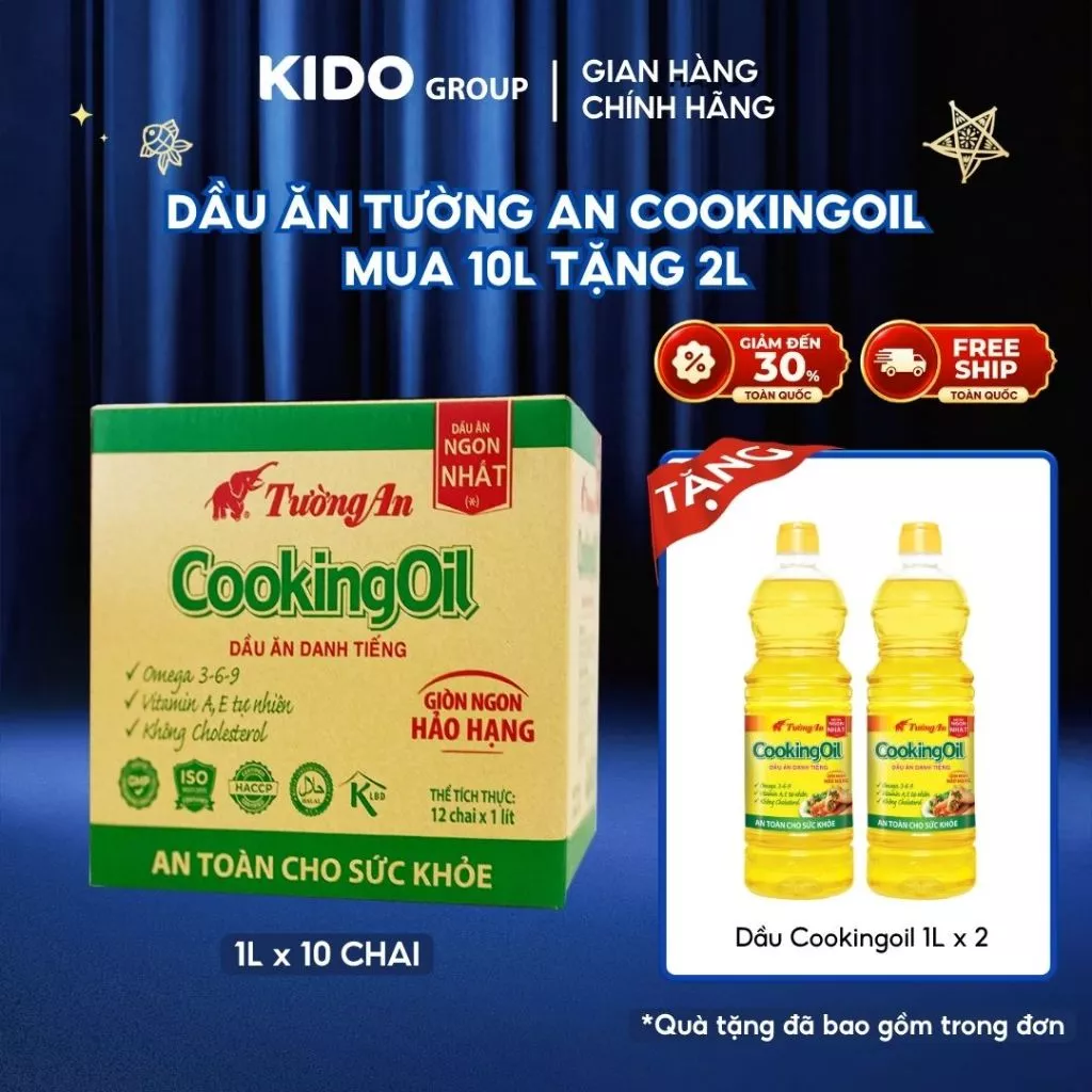 [MUA 10L TẶNG 2L] Dầu Ăn Tường An CookingOil 1L