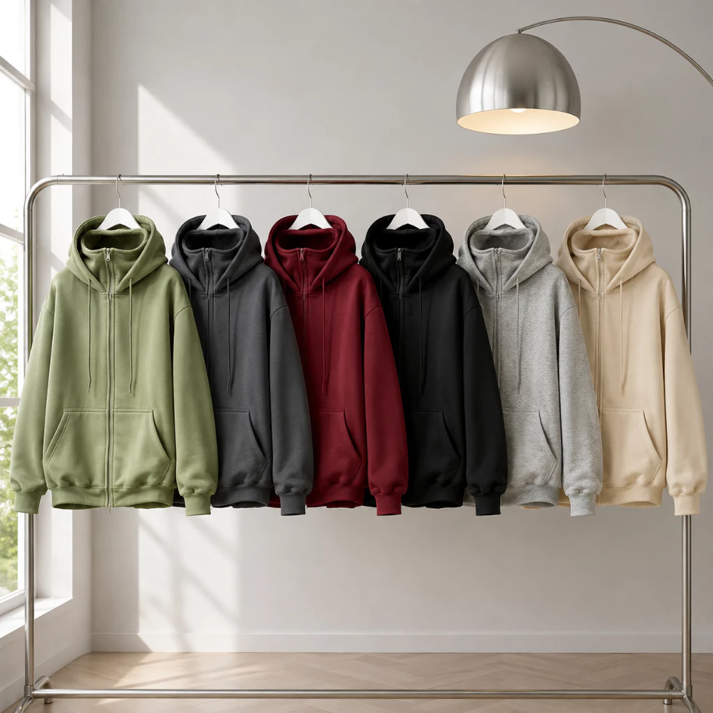 Áo Khoác Hoodie Zip Nam Nữ TOMANO Vải Nỉ Dày Tay Phồng Nón Rộng Form Unisex Chống Nắng - KNT12