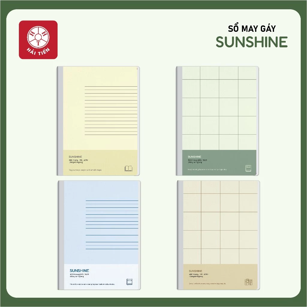 HẢI TIẾN Sổ may gáy A4 Hải Tiến - Sunshine (200, 300, 400 trang)