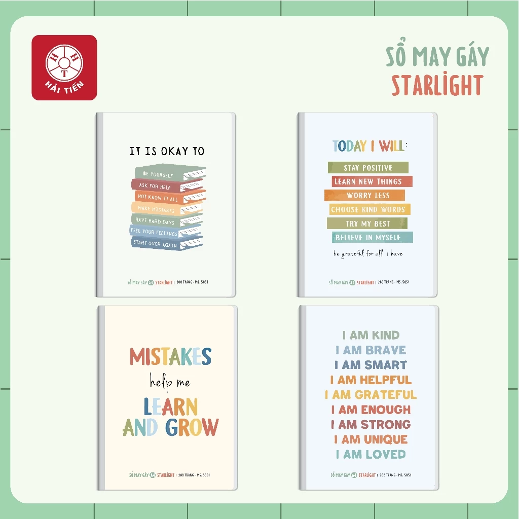 HẢI TIẾN Sổ may gáy bìa bồi cao cấp - Starlight - ĐL 60g/m2 (200,300,400 trang) - Cỡ A4/A5/A6