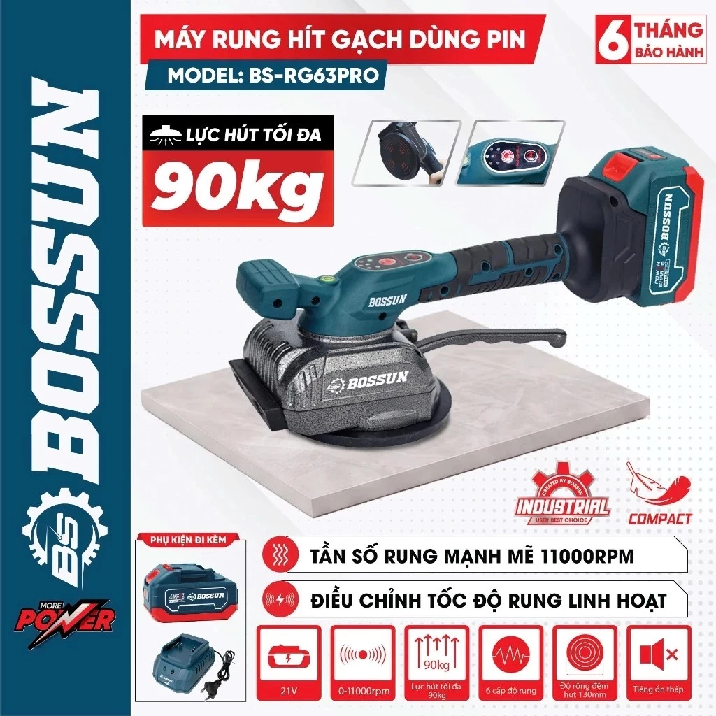 [CHÍNH HÃNG] Máy Ốp Lát Gạch Sàn Bossun BS-RG63PRO Siêu Khỏe - Máy Lát Gạch Men - Ốp Gạch Tiện Dụng