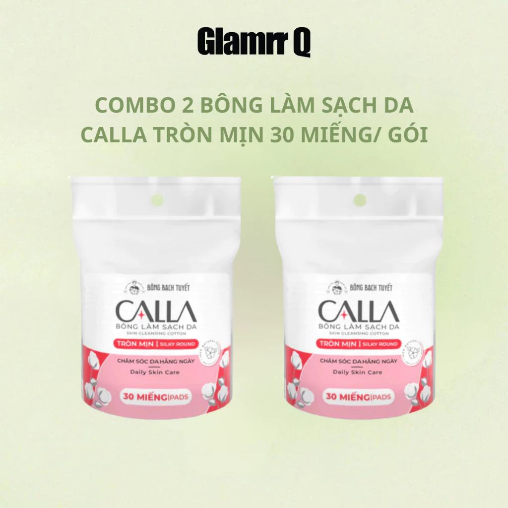[HÀNG TẶNG KHÔNG BÁN] Combo 2 bông làm sạch da Calla tròn mịn 30 miếng/gói