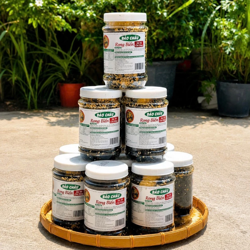 Combo 5 Hũ Rong Biển Sấy Tặng 1 Hũ | Rong Biển Ăn Liền Giòn Ngon - Đặc Sản Phan Rang Bé Hai
