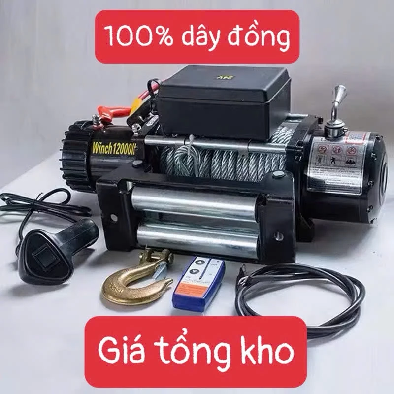 Tời điện MOTOR ĐỒNG 12V _3000- 4500 - 6000 - 12000 Lbs