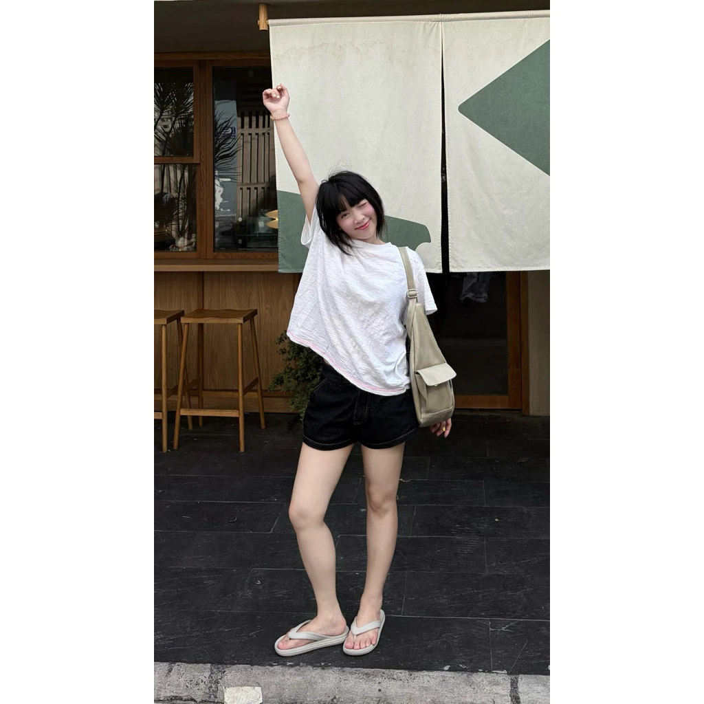 [COTTON XƯỢC MỎNG NHẸ] UMEESAIGON Áo Thun Cotton Xược Phối Chỉ Màu Mùa Hè Form Boxy Cổ Tròn Nam Nữ