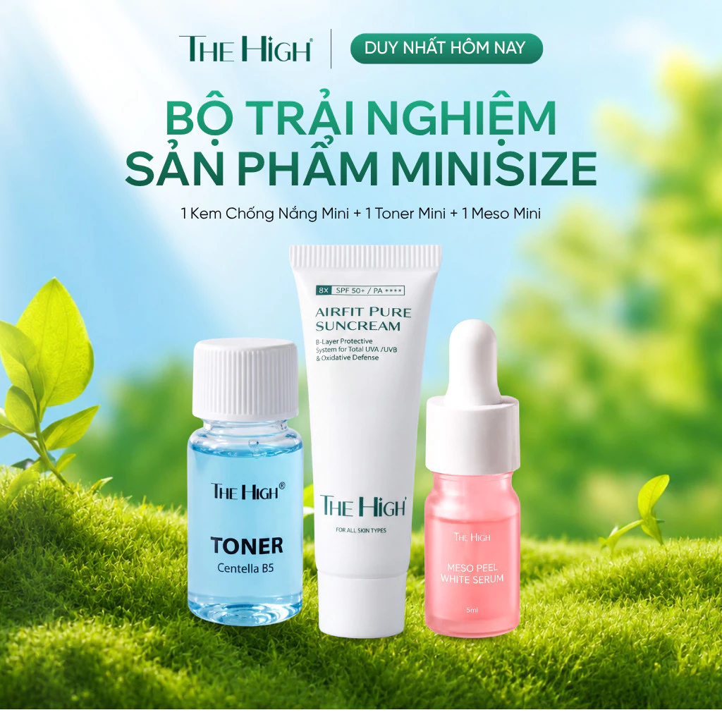 The High Bộ 3 Sản Phẩm Mini Trải Nghiệm Kem Chống Nắng Toner Serum Meso