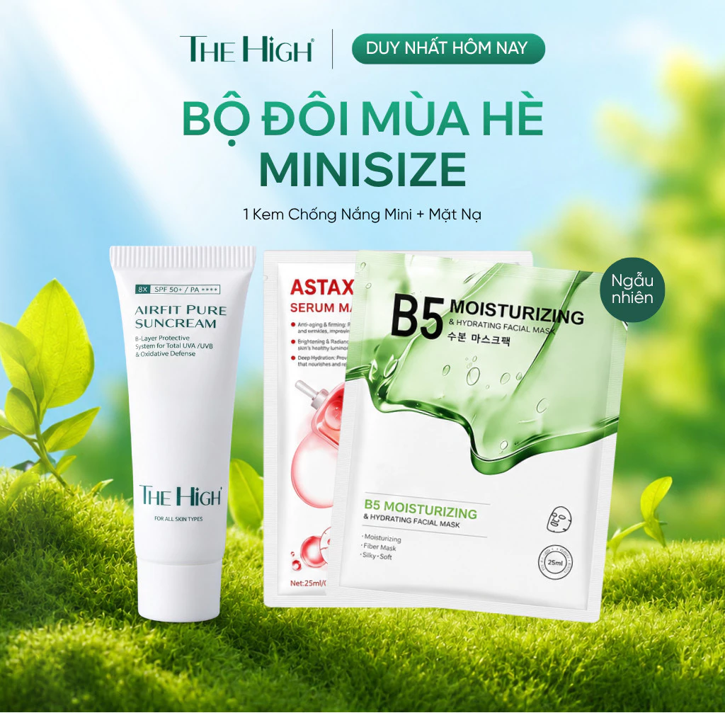 The High Bộ Đôi Mùa Hè Gồm Kem Chống Nắng Minisize và Mặt Nạ Dưỡng Da