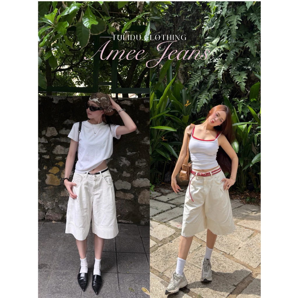 Tulidu - Amee Jeans Quần Short Ngố Lửng Nữ