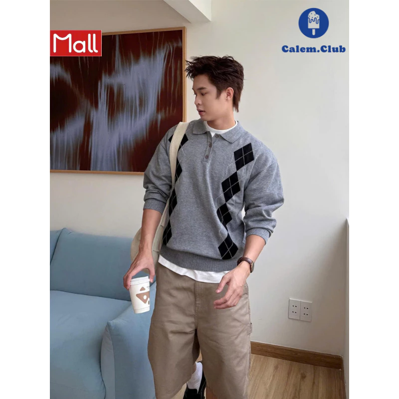 Calem.Club - Áo len Polo tay dài Calem Mode Knit chất len mịn Premium form unisex nam nữ thu đông