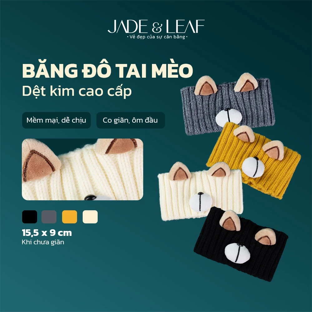Cài Tóc Nữ Băng Đô Rửa Mặt Dệt Kim Jade&Leaf Giữ Tóc Gọn Gàng Khi Skincare Trang Điểm Rửa Mặt
