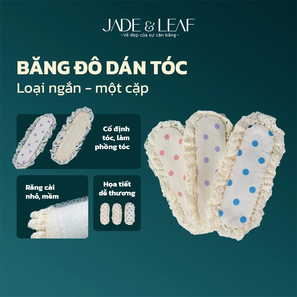 Băng Đô Dán Mái Tóc Hàn Quốc Jade&Leaf Miếng Dán Velcro Xinh Xắn Giữ Tóc Gọn Gàng Khi Trang Điểm