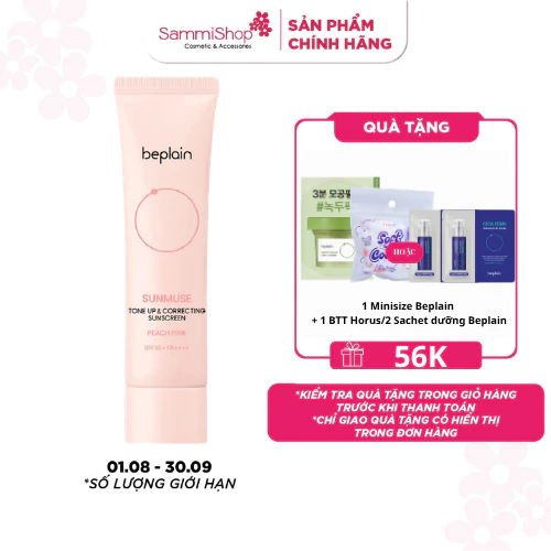 Beplain Kem chống nắng Sunmuse Tone Up & Correcting Sunscreen Peach Pink SPF50+ PA++++ 50ml