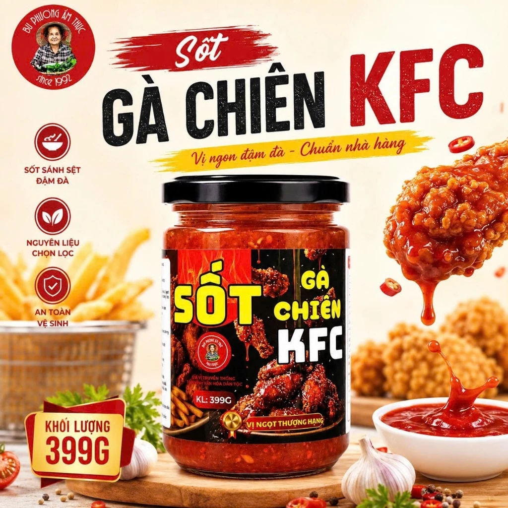 Sốt Gà Chiên KFC - Thương Hiệu Bu Phương Ẩm Thực (Rưới, Chấm Các Món Gà, Sườn, Hải Sản Chiên Nướng)