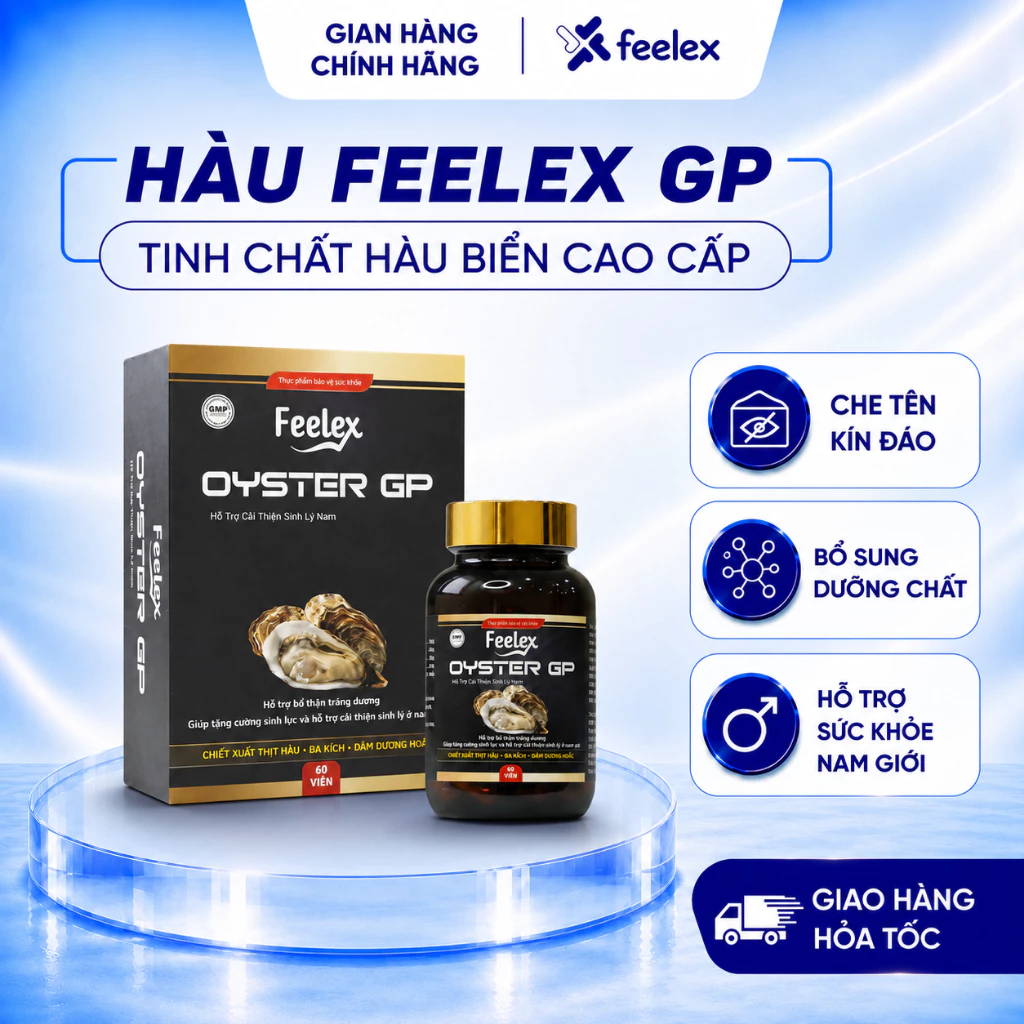 Tinh chất hàu biển cao cấp, hỗ trợ bổ sung dưỡng chất cho cơ thể - Thực phẩm bảo vệ sức khỏe Feelex hộp 60 viên