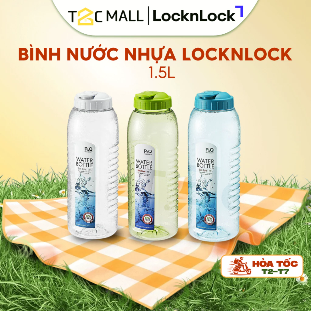 Bình Nước Nhựa LocknLock 1.5Lít Bình Đựng Nước BPA Free An Toàn Thể Thao Trong Suốt P-00097- T2CMall