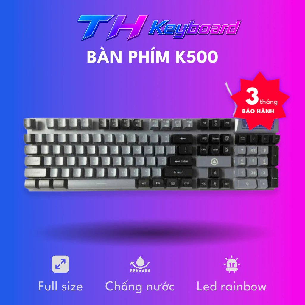 Bàn phím giả cơ YINDIAO K500 Nam tính kèm theo đèn led xuyên phím, THKeyboard
