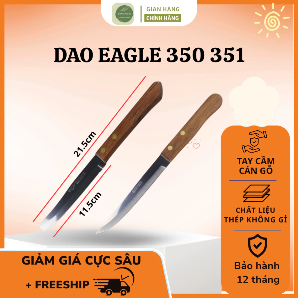 Dao 350 351 Lưỡi Thép Cực Kỳ Sắc Bén Giúp Gọt Hoa Quả Trái Cây Tiện Lợi, Cán Cầm Siêu Nhẹ Nhàng - Đông Phong
