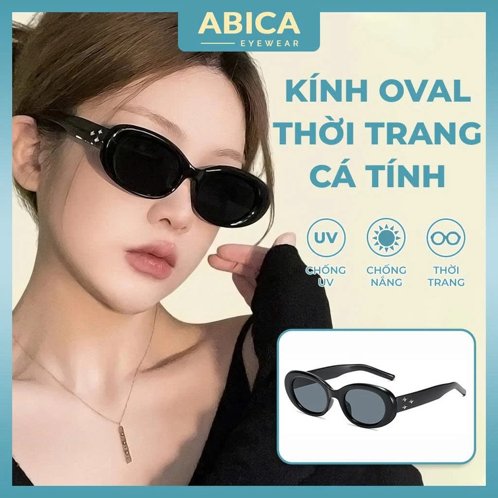 Mắt kính râm mát nữ nam thời trang đường phố cá tính,kính mắt chống tia bức xạ phong cách Hàn Quốc đẹp giá rẻ ABICA 269