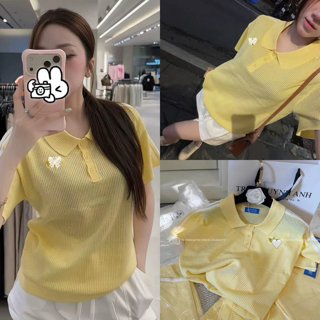 Áo polo lưới vàng  - Hàng QC (kèm ảnh thật)