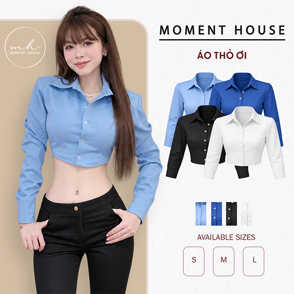 ÁO THỎ ƠI, XANH NHẠT CHẤT CHÉO , CÓ ĐỆM VAI , NÚT BẤM