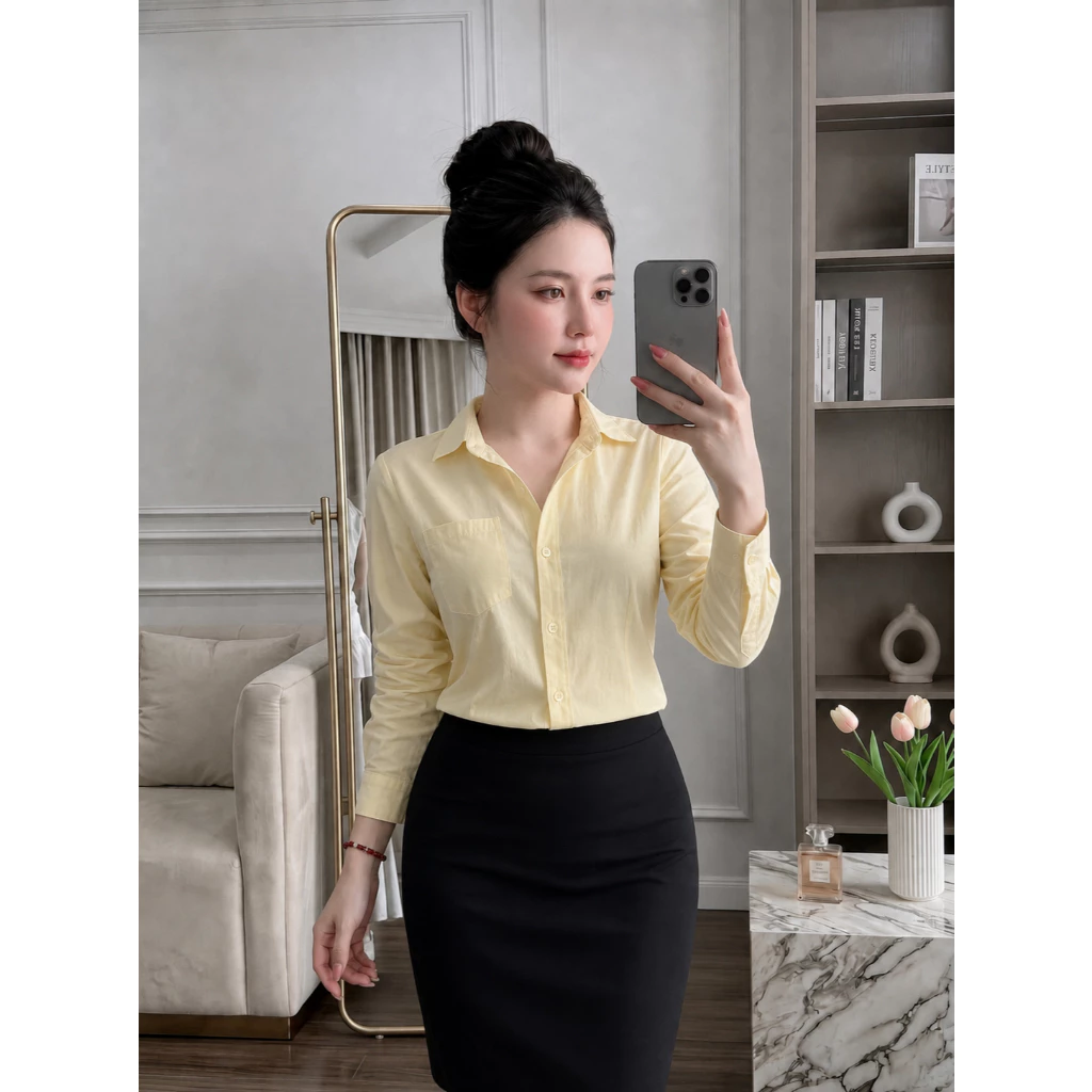 Áo sơ mi trơn , áo sẻ đuôi tôm chất liệu mềm mát, kiểu dáng trẻ trung Có 4 màu lựa chọn L5