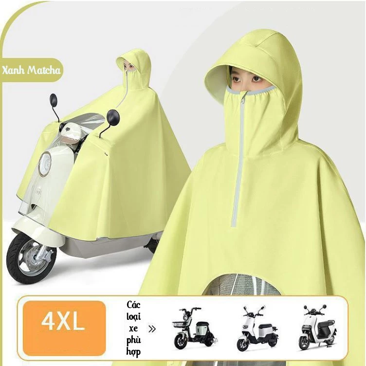 Áo Mưa Đi Xe Máy Bộ quần áo mưa Xe Máy Cánh Dơi Choàng Vải Cấp Chống Rách Trùm Kín Chống Nước Có Lỗ Xỏ Gương