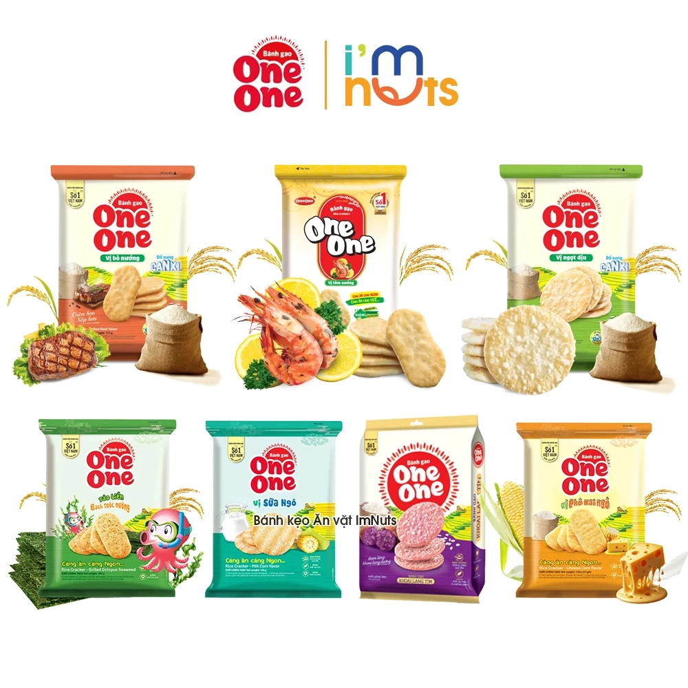 Bánh Gạo One One Đủ Vị Mặn Ngọt Giòn Rụm