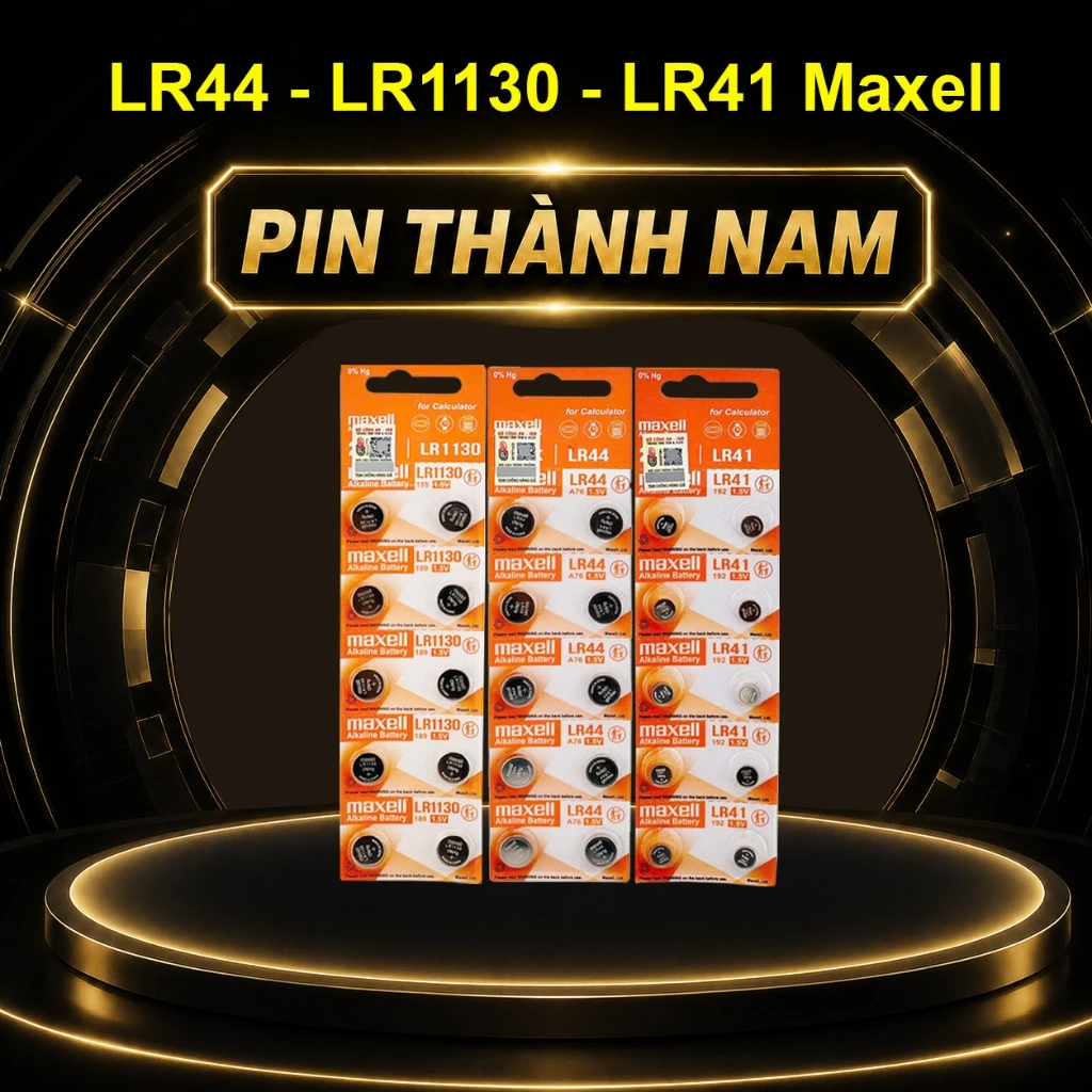 Vỉ 10 Viên LR44 / LR1130 / LR41 Maxell Chính Hãng Dung Lượng Cao