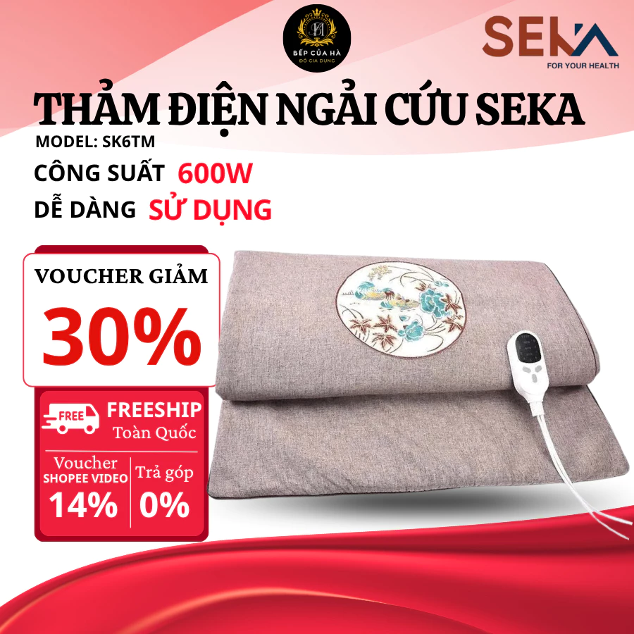 Thảm Điện Ngải Cứu Seka SK6TM 10 Mức Nhiệt, Hẹn Giờ Thông Minh, Sưởi Ấm Thư Giãn Toàn Thân - Bếp Của Hà