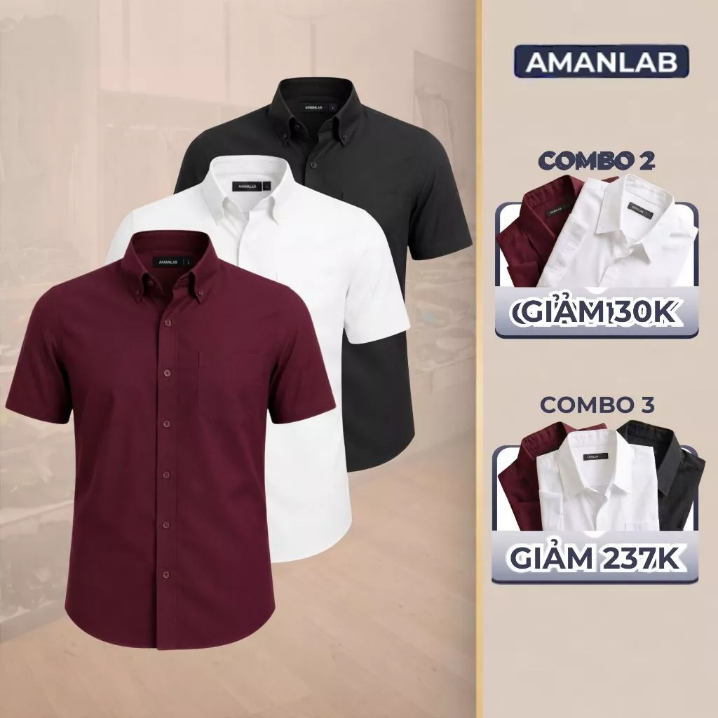 [DEAL MỞ BÁN] Áo sơ mi nam Form Fitted, chất vải Oxford wash nhẹ,chống nhăn VELTOR S.FIT AMANLAB
