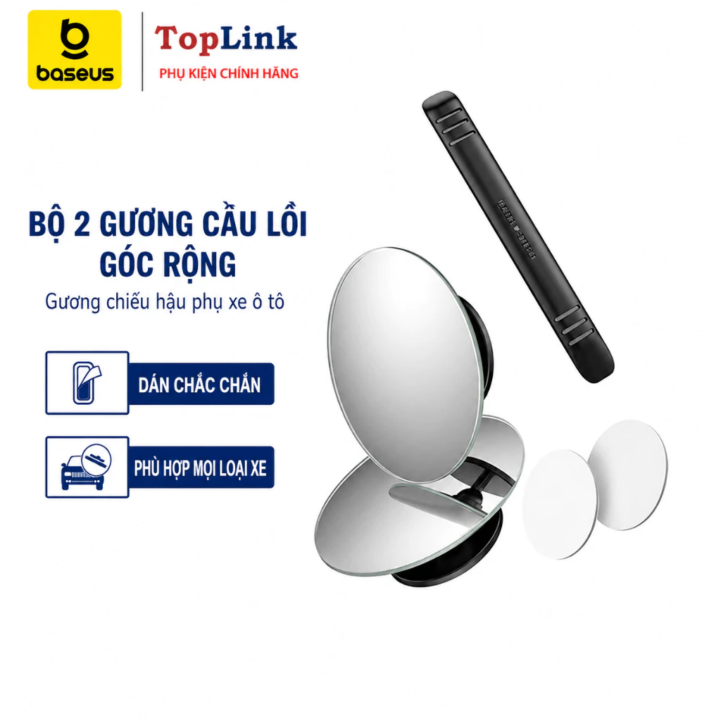 Gương Cầu Lồi Ô Tô  Xe Hơi Baseus Bộ 2 Gương Chiếu Hậu Chống Điểm Mù Cho Xe - TopLink
