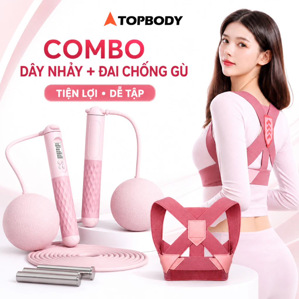 Dây Nhảy Thể Dục Đếm Số Không Dây Topbody Có Bóng, Dây Nhảy Thể Lực Tính Calo Giảm Cân, Cardio Tại Nhà DNHAY11