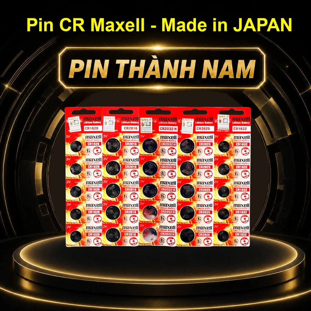 Vỉ 5 Pin Maxell CR2032 / CR2025 / CR2016 / CR1632 / CR1220 / CR2450 / CR1620 / CR1616 Chính Hãng