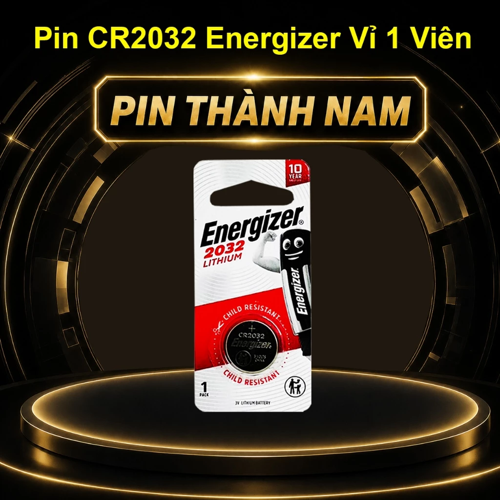 Pin CR2032 Energizer Vỉ 1 Viên Cao Cấp Chính Hãng Siêu Bền