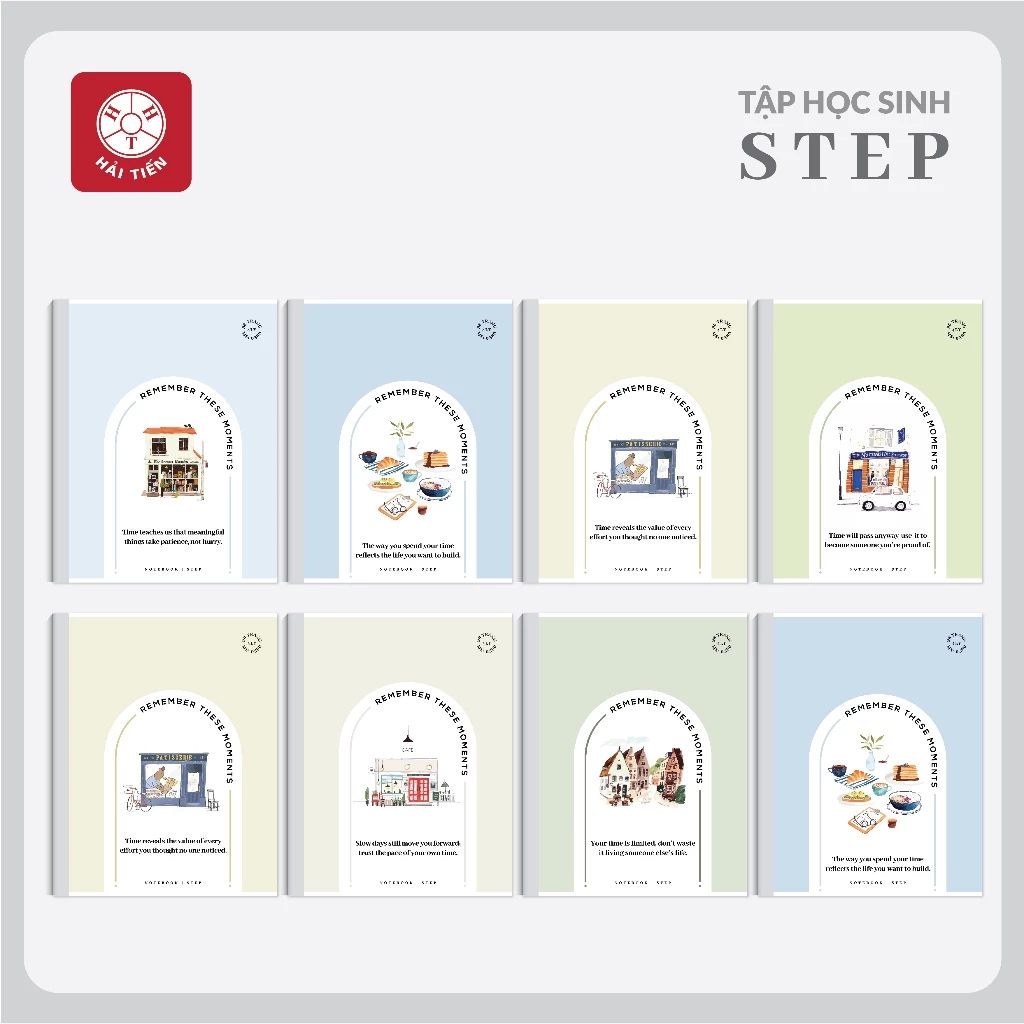 HẢI TIẾN Tập ô ly [Miền Trung + Miền Nam] Step - KT 158x205mm - 4ly caro/ 4ly ngang (96/200trang) - ĐL 70g/m2