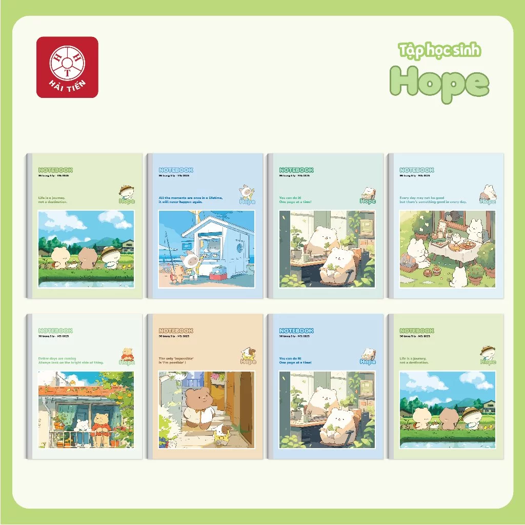 HẢI TIẾN Tập ô ly [Miền Trung + Miền Nam] Hope - KT 158x205mm - 4ly caro/4ly ngang (96trang) - ĐL 60g/m2