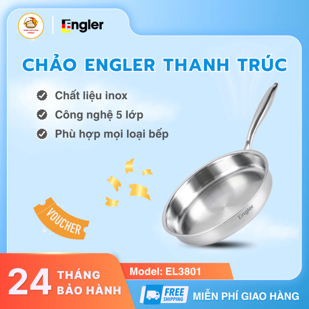 Chảo Gezer Engler Cao Cấp, Inox 304 Tay Cầm Chắc Chắn Thiết Kế Sang Trọng An Toàn Khi Sử Dụng - Smart Kitchen Stores
