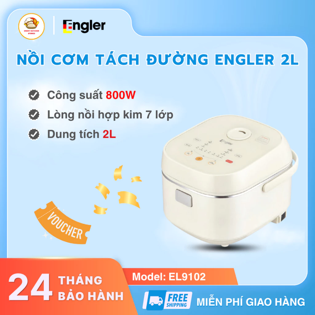 Nồi Cơm Tách Đường Hoa Mai EL9101 Dung Tích Lớn 2L, Thiết Kế Đẹp Mắt Đơn Giản Hiện Đại Dễ Vệ Sinh - Smart Kitchen Store