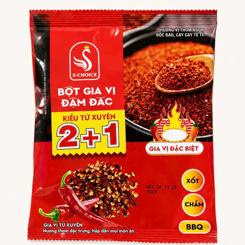 Sỉ CB2 Bột Ớt100gLacusina Chấm Lạp Xưởng Hà Khẩu Nướng Đá/Sỏi,Lạp Xưởng,Xúc Xích Trung Bột Ớt Cay Tê