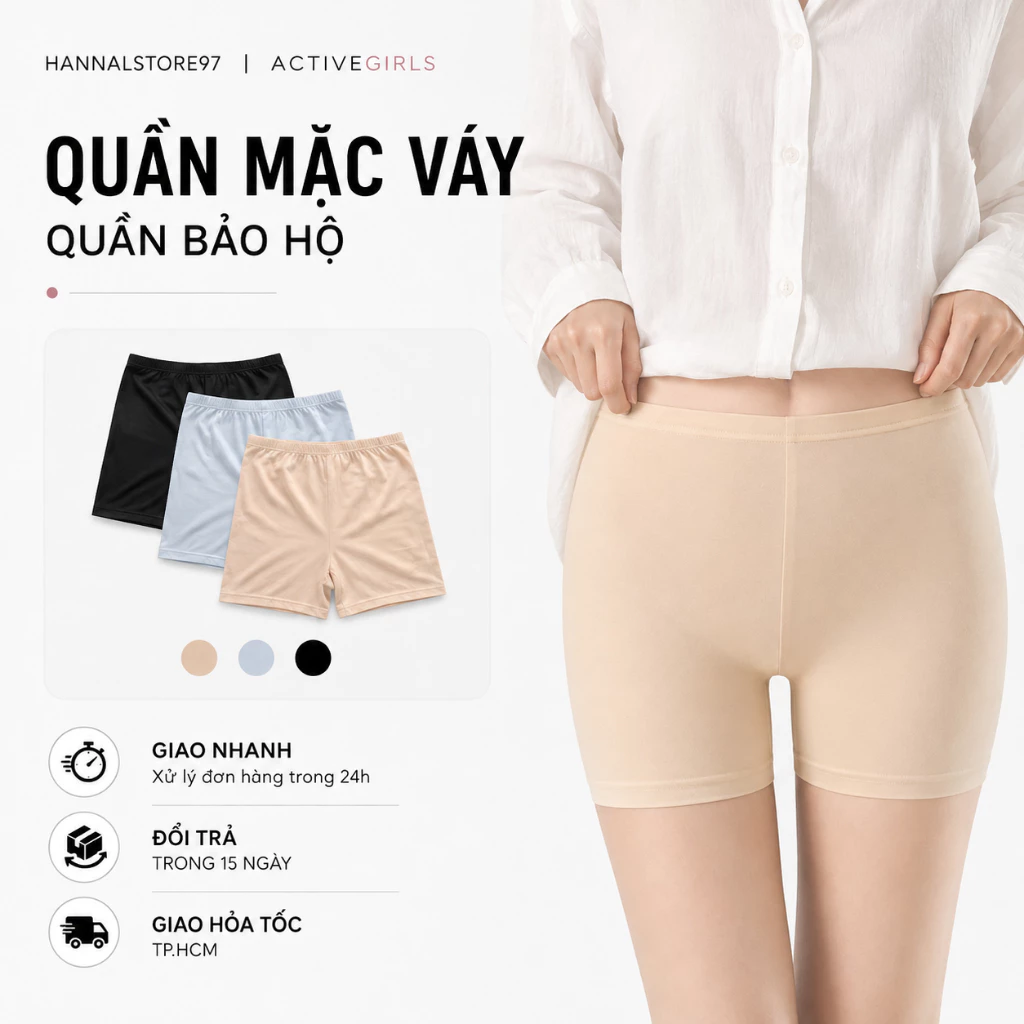 Quần mặc trong váy Nữ bigsize Quần bảo hộ mặc váy Cạp cao chống lộ Quần đùi lót lụa băngI Hannalstore97 Cao cấp- MV02