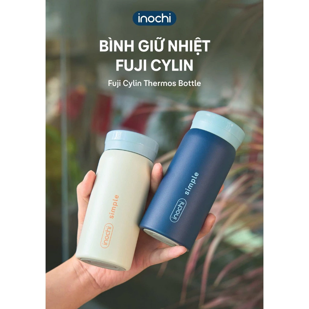 [LIVE] Bình giữ nhiệt Inochi Fuji Cylin 200ml - inox 316 mini nhỏ gọn giữ nóng lạnh 6-12h chống tràn