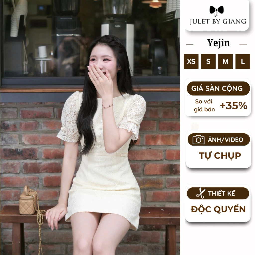 [BST MỚI] Váy Chữ A Ren Đứng Dáng JULETBYGIANG Đầm Thiết Kế Tiểu Thư Yejin Dress